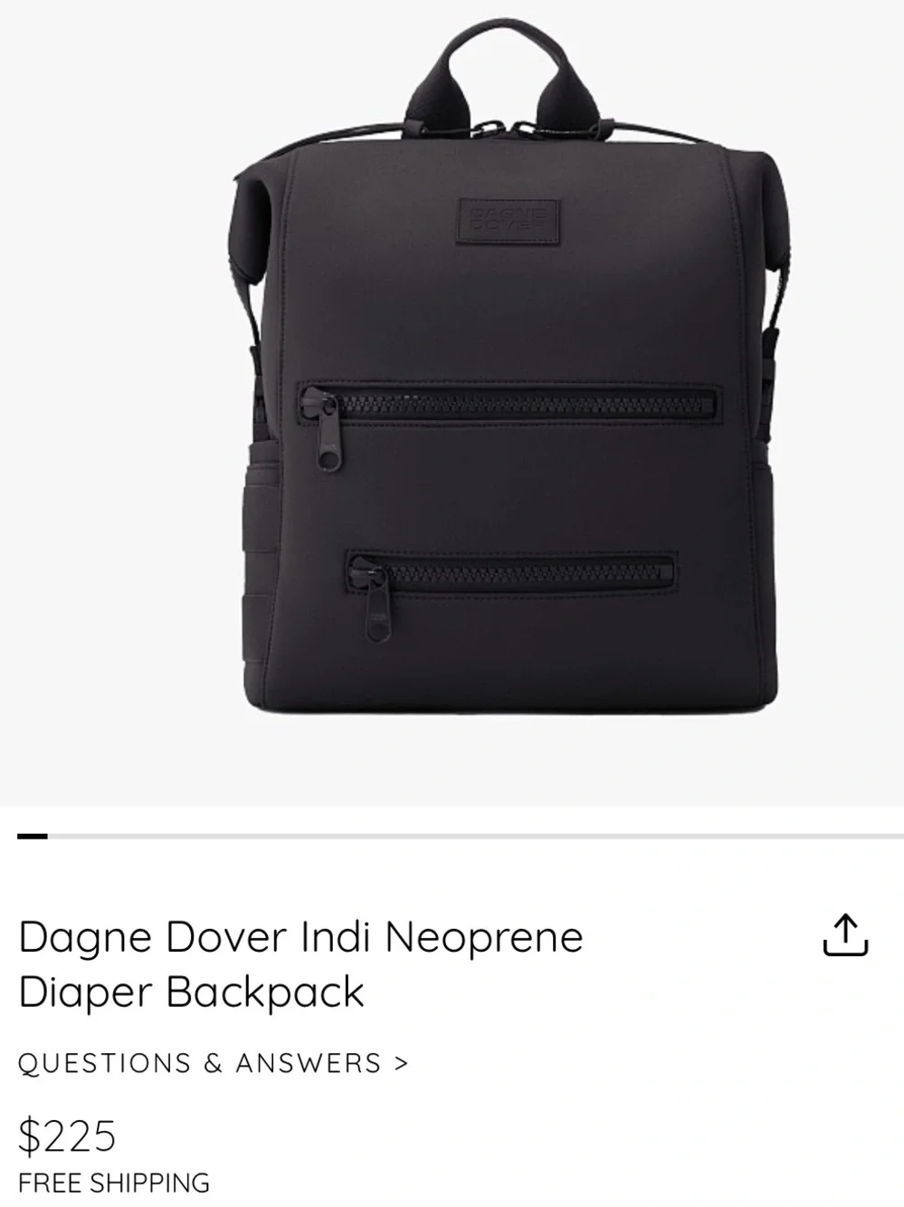 Dagne Dover Indi Neoprene Backpack - Black